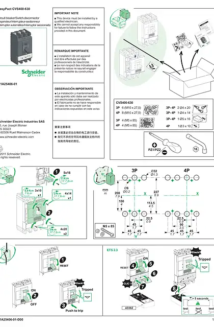 schneider施耐德EasyPact CVS 400-630